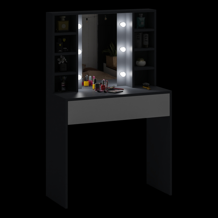 С зеркалом, Косметический стол с подсветкой 115