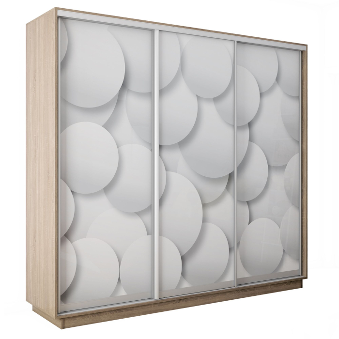 Шкафы-купе 3-х дверные, Шкаф-купе Экспресс 3-х дверный Фотопечать Шары Стекла 240х45х220