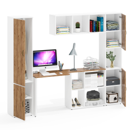 Рабочий стол-трансформер с полкой для папок и книг Лидер-8 и два пенала МД 21Б и пенал с нишей