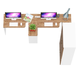 Шкаф для хранения Лидер-8 и два стола с нишей