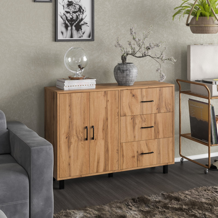 Комоды, Комод-тумба две дверки и три ящика РВК 123-1204