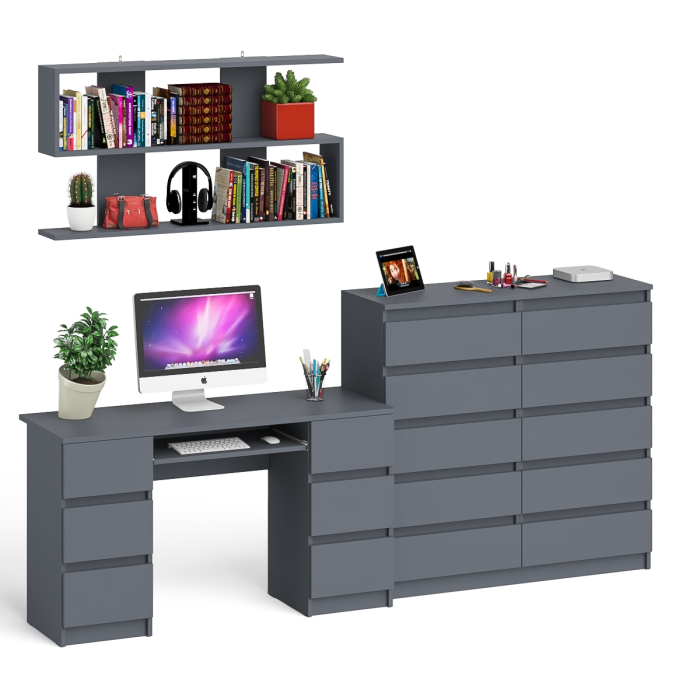 Домашние кабинеты, Комод Мори МК1200.10 со столом компьютерно-письменным и полкой сверху