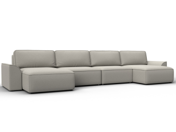 Диван п-образный Лига-048 НПБ лонг, рогожка Амур