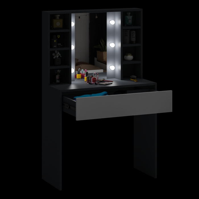 С зеркалом, Косметический стол с подсветкой 115