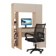 Прямые компьютерные столы, Комплект из компьютерного стола Комфорт 12.71 и черного кресла 103