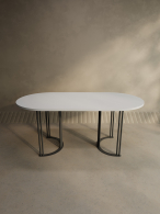 Обеденные столы, Стол овальный обеденный с чёрным металлическим подстольем VIOLUR 180