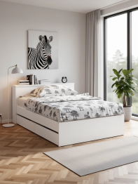 Кровать с ящиками и ящиком для хранения белья односпальная Ксения 1200