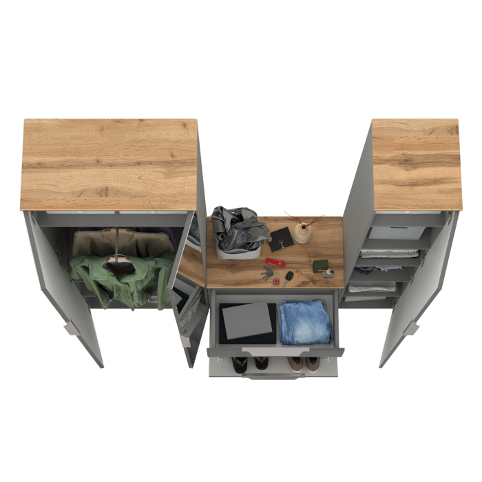 Прихожие, Шкаф с зеркалом и пенал с обувницей Октава