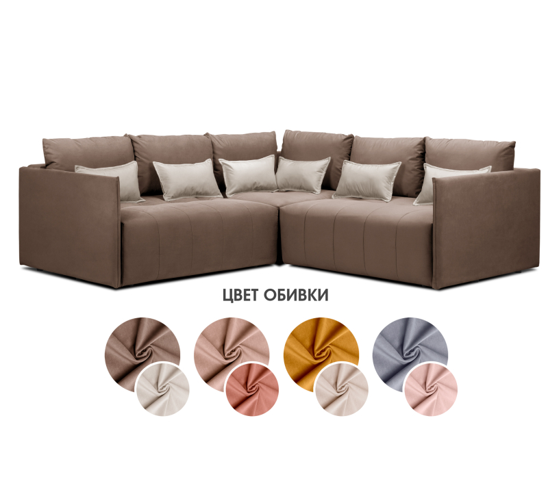 Диваны угловые в гостиную, Диван еврокнижка угловой Чилетти Лонг