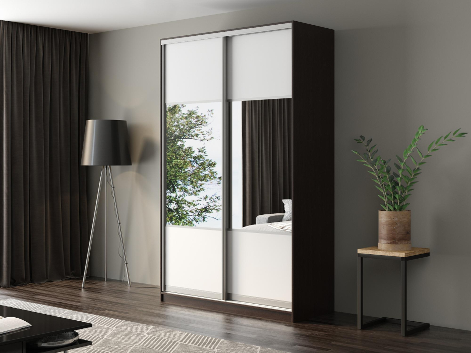 Шкафы-купе, Шкаф-купе Айсберг 150 ВЕНГЕ (белый/комбинированный)