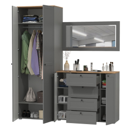 Комод с зеркалом и шкафом для прихожей Остин