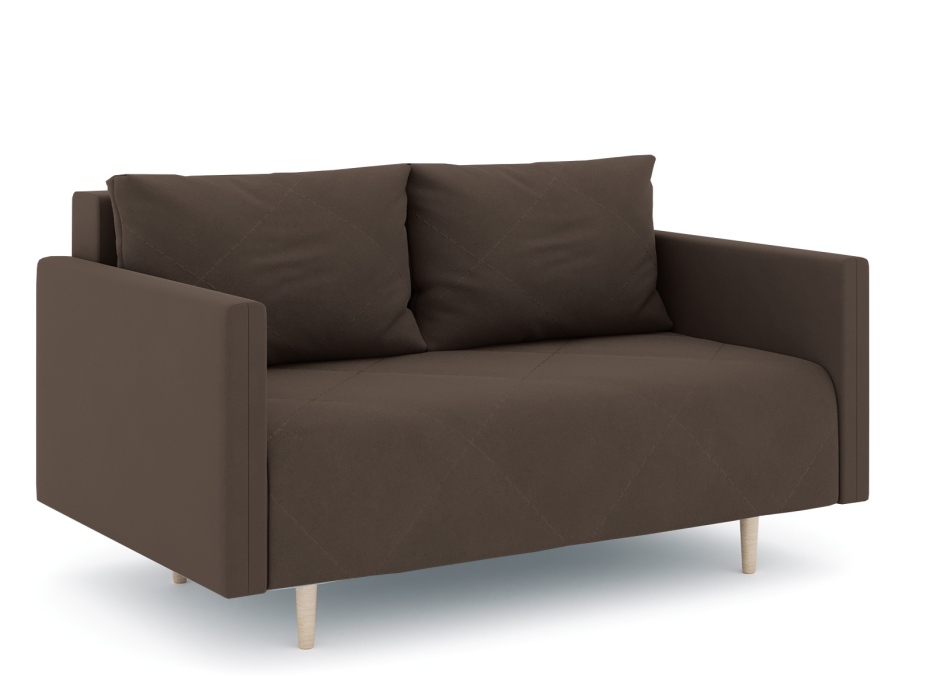 Диваны прямые кухонные, Диван прямой нераскладной Милли мини 2-х  местный с подлокотниками, велюр