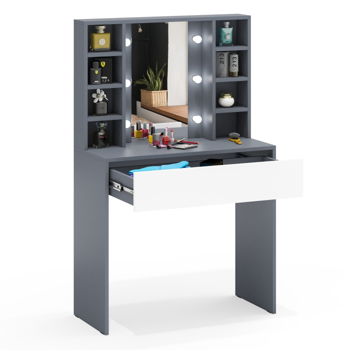 С зеркалом, Косметический стол с подсветкой 115
