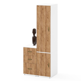 Тумба с тремя выдвижными ящиками и глубокий пенал с дверками Лидер-8