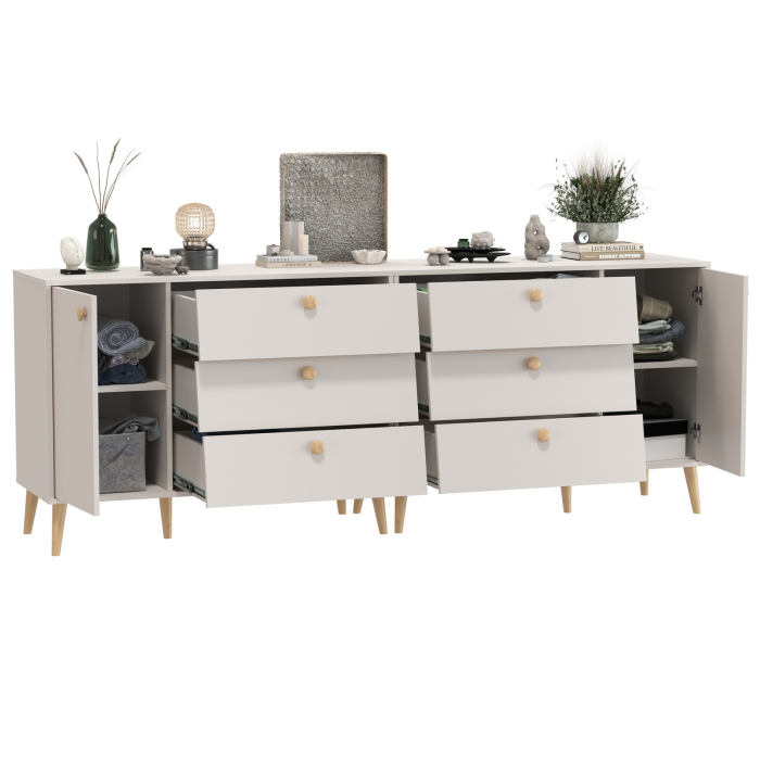 Комоды, Два комода на ножках с дверкой и тремя ящиками Афина