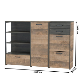 Тумба для обуви Трувор 13.241.06 с комодом с тремя нишами