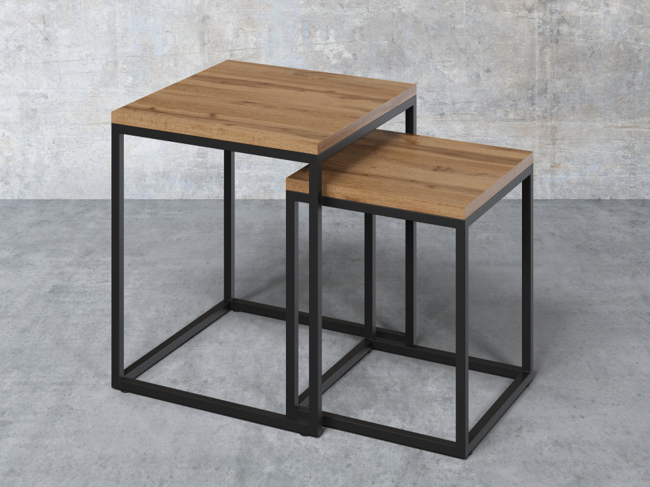 Журнальные столики, Набор журнальных столиков Айсберг Лофт Черный