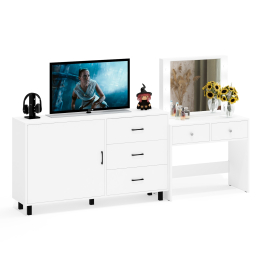 Косметический столик с лампочками СТ-5 и комод-тумба 122-1504