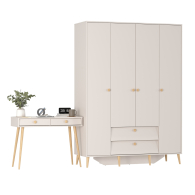 Спальные гарнитуры, Комплект в спальню из шкафа четыре двери и стола с ящиками Афина