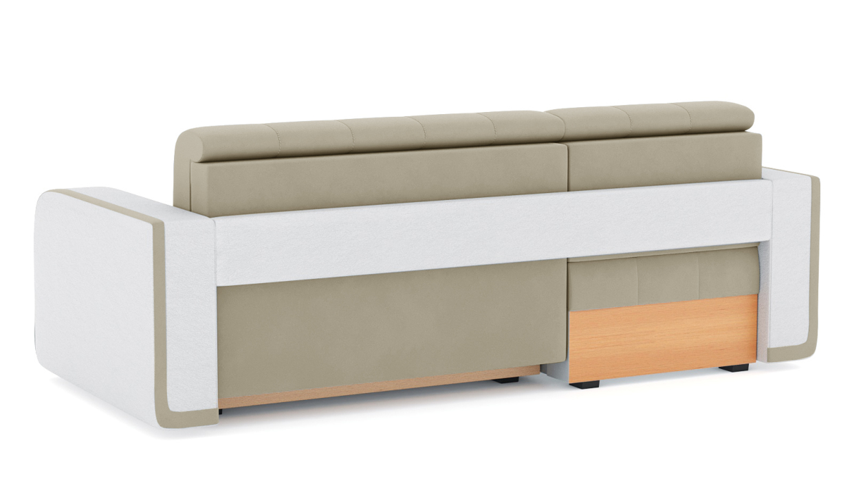 Диваны угловые в гостиную, Диван-кровать угловой Генри еврокнижка, велюр+кож.зам