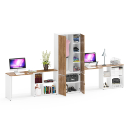 Шкаф для хранения Лидер-8 и два стола с нишей