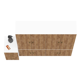 Мебель для офиса из двух платяных шкафов Лидер-8 20Б и подкатной тумбы 3.16