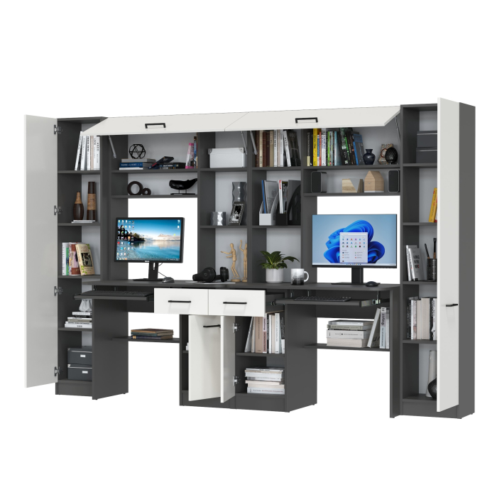 Прямые компьютерные столы, Компьютерные столы для двоих детей Aльфа