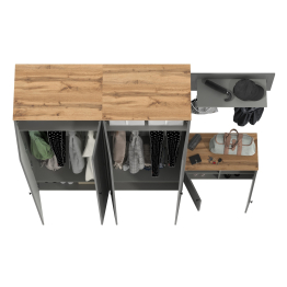 Два шкафа в прихожую и тумба с настенной вешалкой для одежды Остин