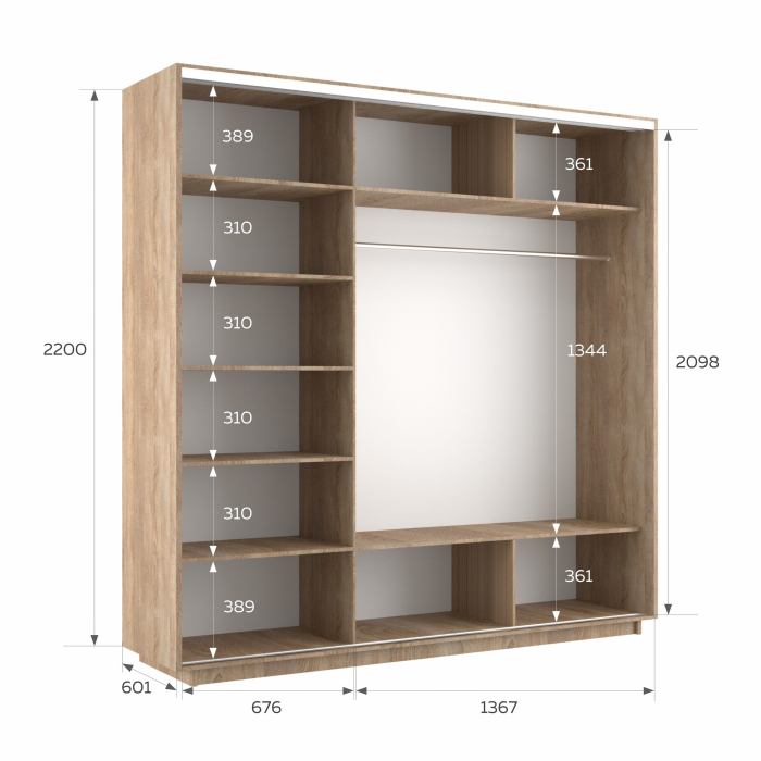 Шкафы-купе 3-х дверные, Шкаф-купе Экспресс 3-х дверный Фотопечать Шары Стекла 210х60х220
