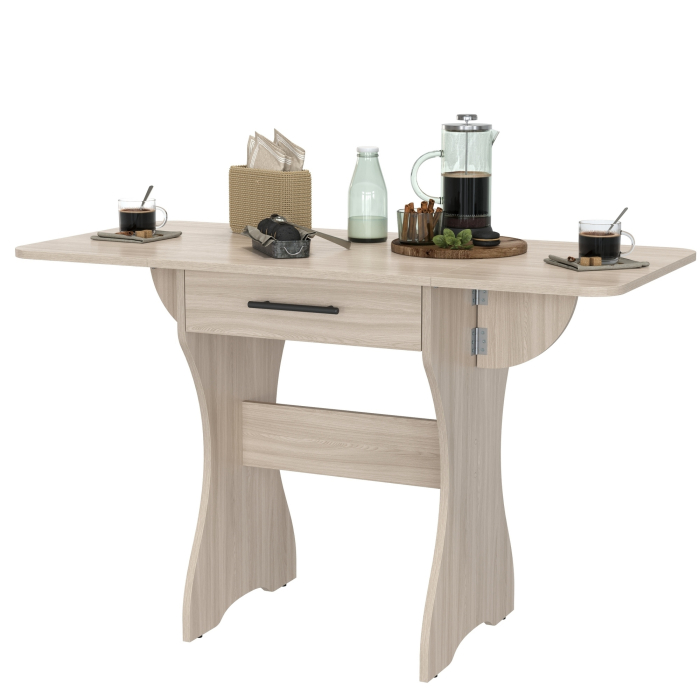 Обеденные столы, Стол обеденный раскладной с ящиком 6-02.120