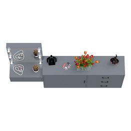 Стол косметический навесной с подсветкой и комод 122-1504