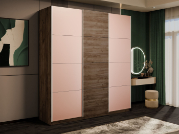 Шкаф-купе Прайм 3-х дверный Стекла пудра/ДСП/Доводчики 180х57х230