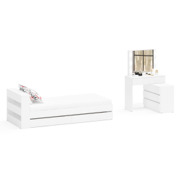 Стол косметический с подсветкой 110 с кроватью с выдвижными ящиками Ксения 900