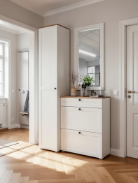 Шкаф-пенал с обувницей и зеркалом Остин