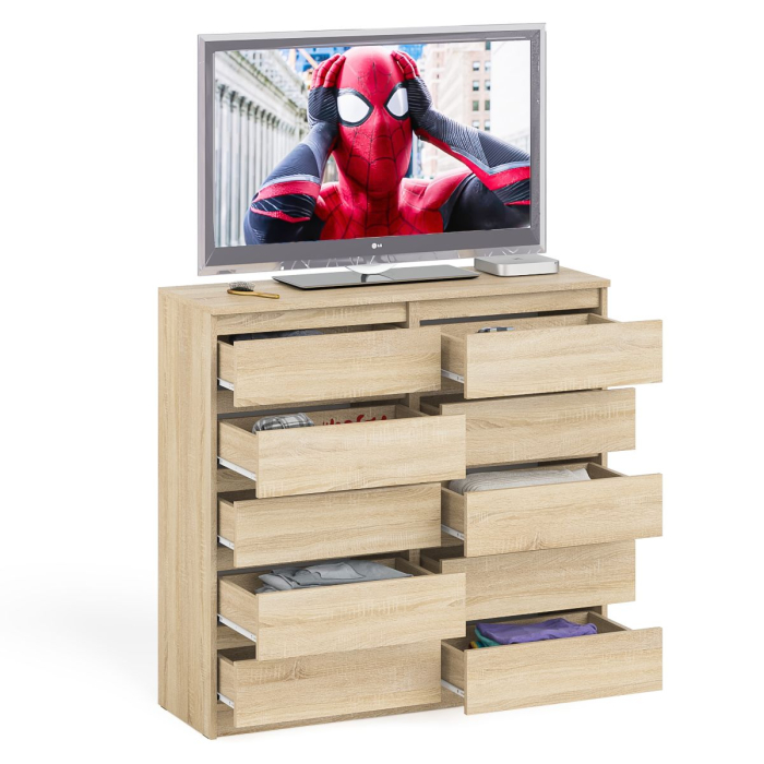 Комоды, Комод высокий на десять выдвижных ящиков Мори МК1200.10