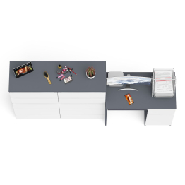 Комод большой МК1200 10-ть ящиков Мори и стол компьютерный МС-1 правый