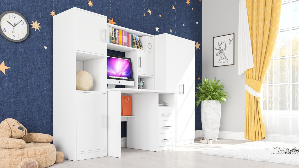 Домашние кабинеты, Компьютерный стол с пеналом и шкафом МД-СК-9