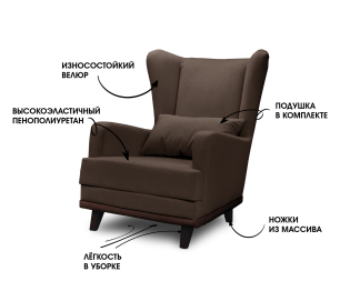 Кресло для отдыха Ритм интерьерное, микровелюр