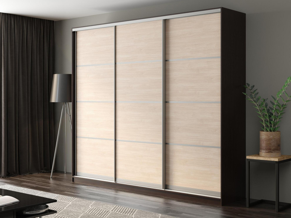 Шкафы-купе, Шкаф-купе Айсберг 270 ВЕНГЕ (шамони светлый/глухой)