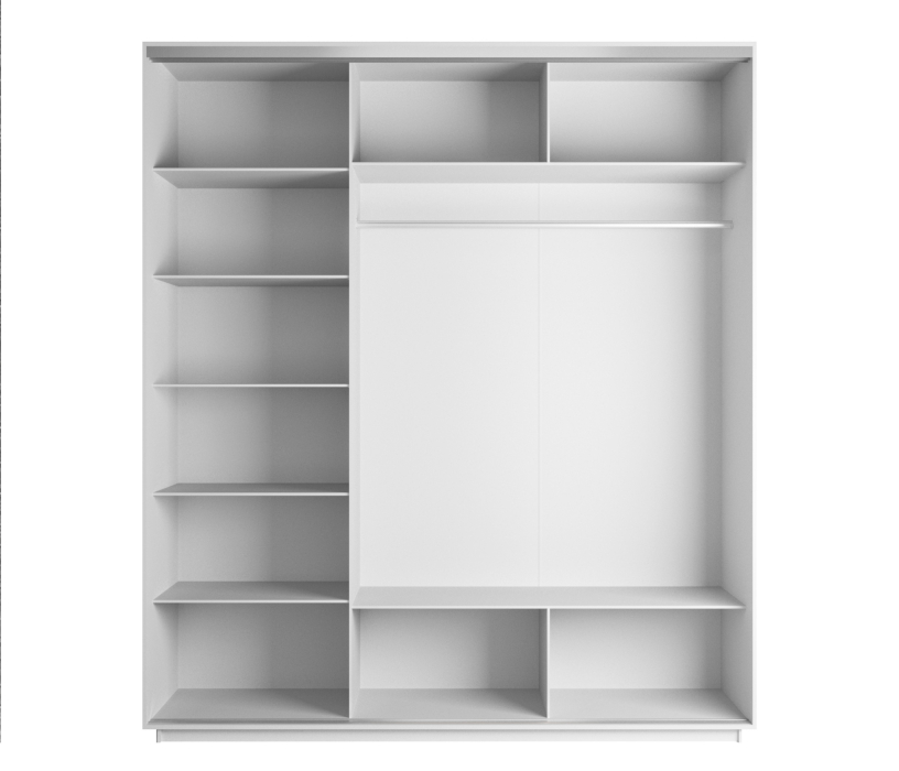 Шкафы-купе, Шкаф-купе Экспресс Медиум (1 зеркало) трио 2400 x 2400 x 600