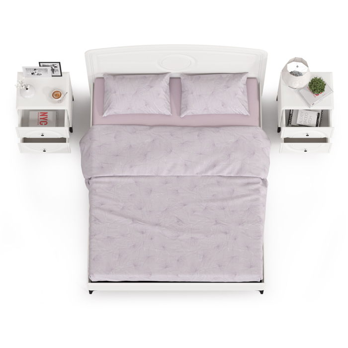 Спальные гарнитуры, Кровать 1600 с ортопедическим основанием Валенсия и две тумбочки