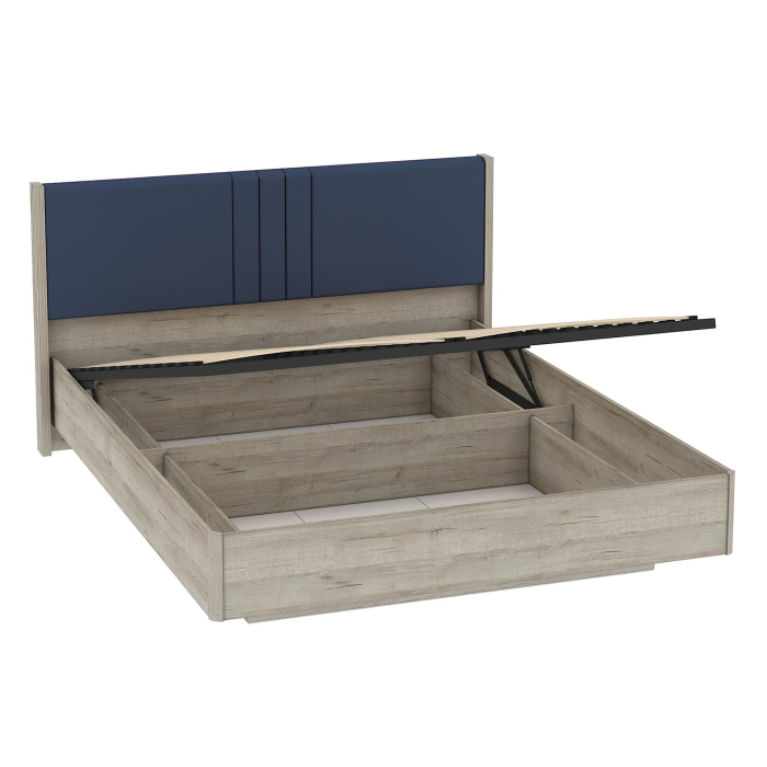 Кровати с мягким изголовьем, Кровать Лежер КРП-311-16-18, 1,8, дуб серый, ткань missoni 14