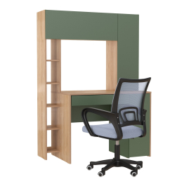 Компьютерный стол Комфорт 12.71 и офисное кресло 103 серого цвета