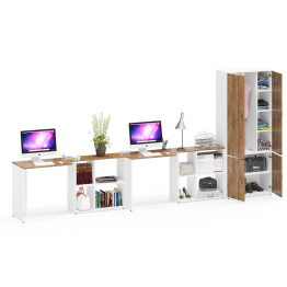 Шкаф для хранения Лидер-8 и два стола с нишей