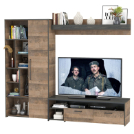 Стенки для гостиной, Тумба под ТВ с верхней полкой и шкаф-стеллаж Трувор