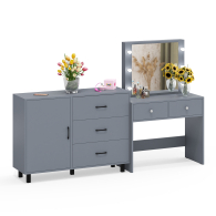 Туалетные столики, Стол туалетный для спальни с лампочками СТ-5 и тумба-комод 122-1204