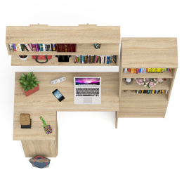 Уголок школьника Мори с угловым столом и полкой и стеллажом