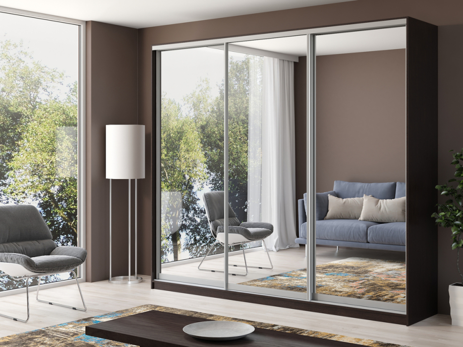 Шкафы-купе, Шкаф купе 3-х дверный Айсберг 250 зеркало