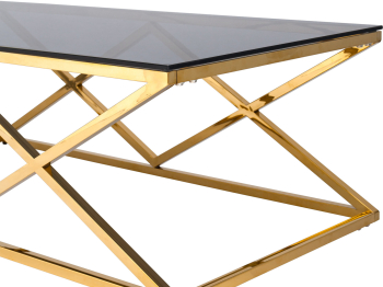 Журнальный стол STOOL GROUP ИНСИГНИЯ 120х60 (Cтекло smoke/Cталь золото)
