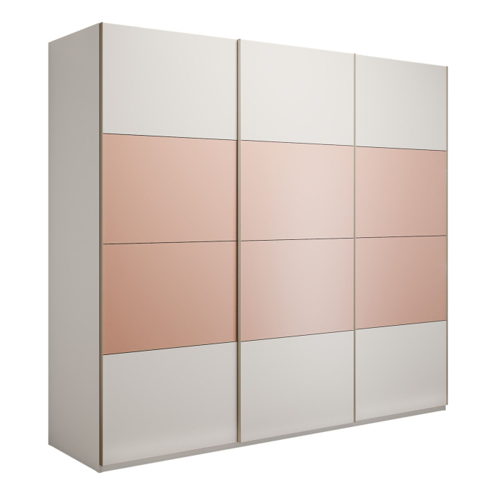 Шкафы-купе 3-х дверные, Шкаф-купе Эста 3-х дверный ДСП/Стекла пудра/Доводчик 270х66х240